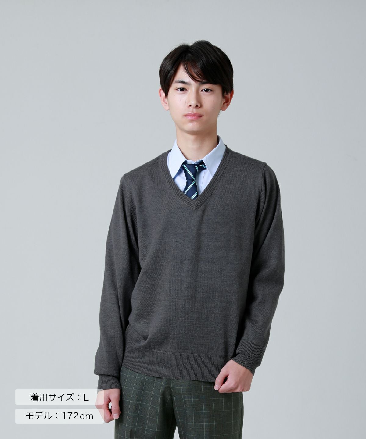 and per se グレー セーター 無地ウール混セーター(グレー) ARCPSW-2011MEN-04 | 原宿発の制服