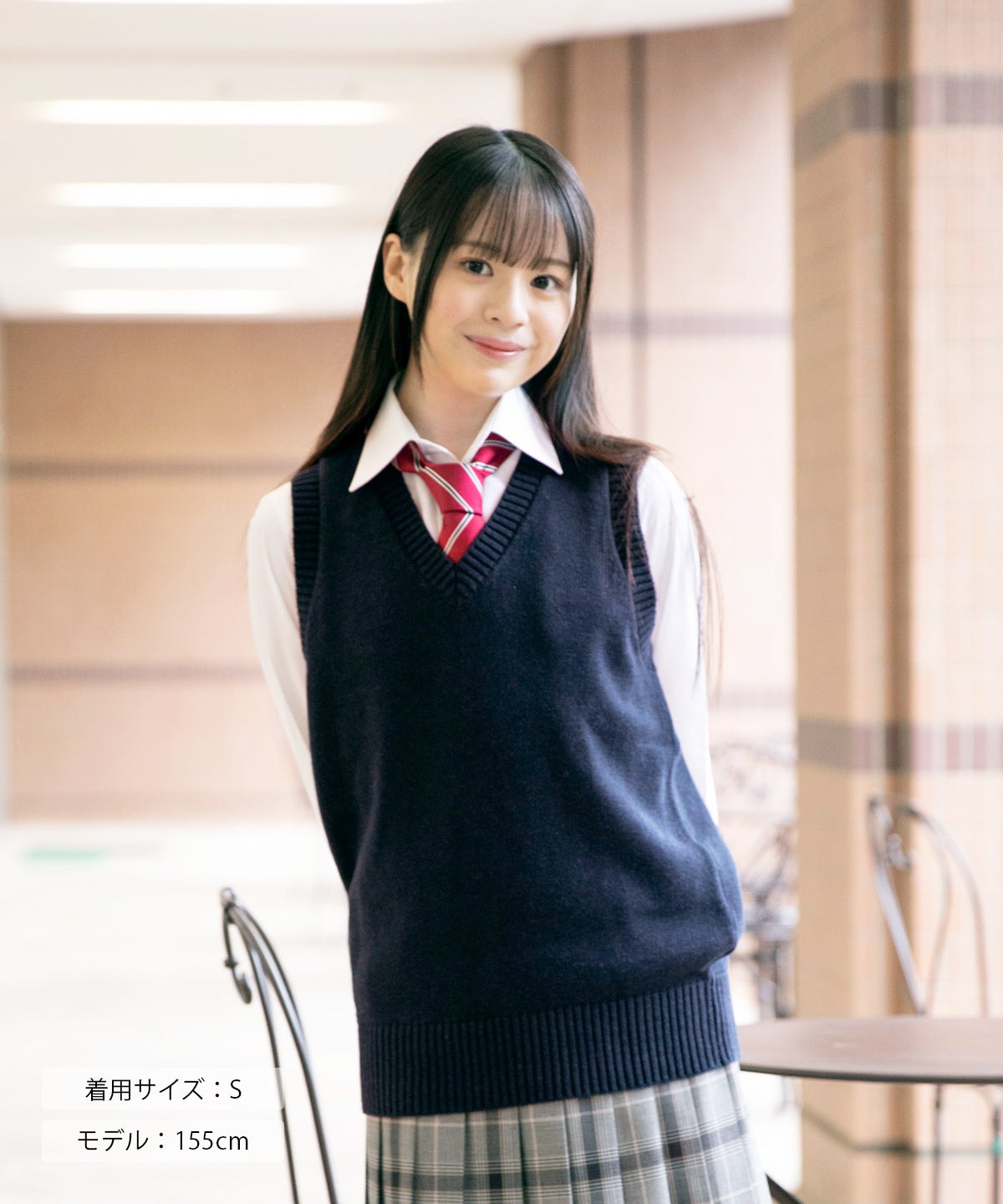 綿ベスト(ネイビー) ARCUV-3011-01 | 原宿発の制服ブランド CONOMi公式通販