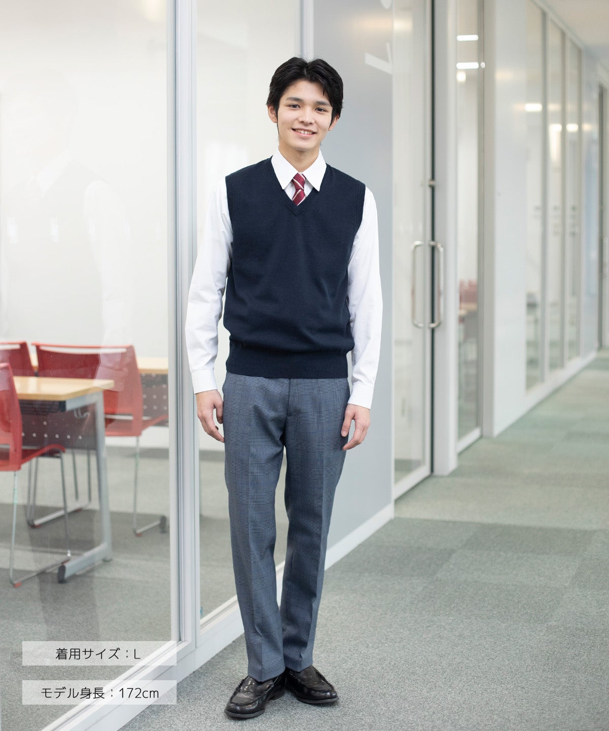 無地コットンベスト(ネイビー) ARCPV-1011-01-men | 原宿発の制服