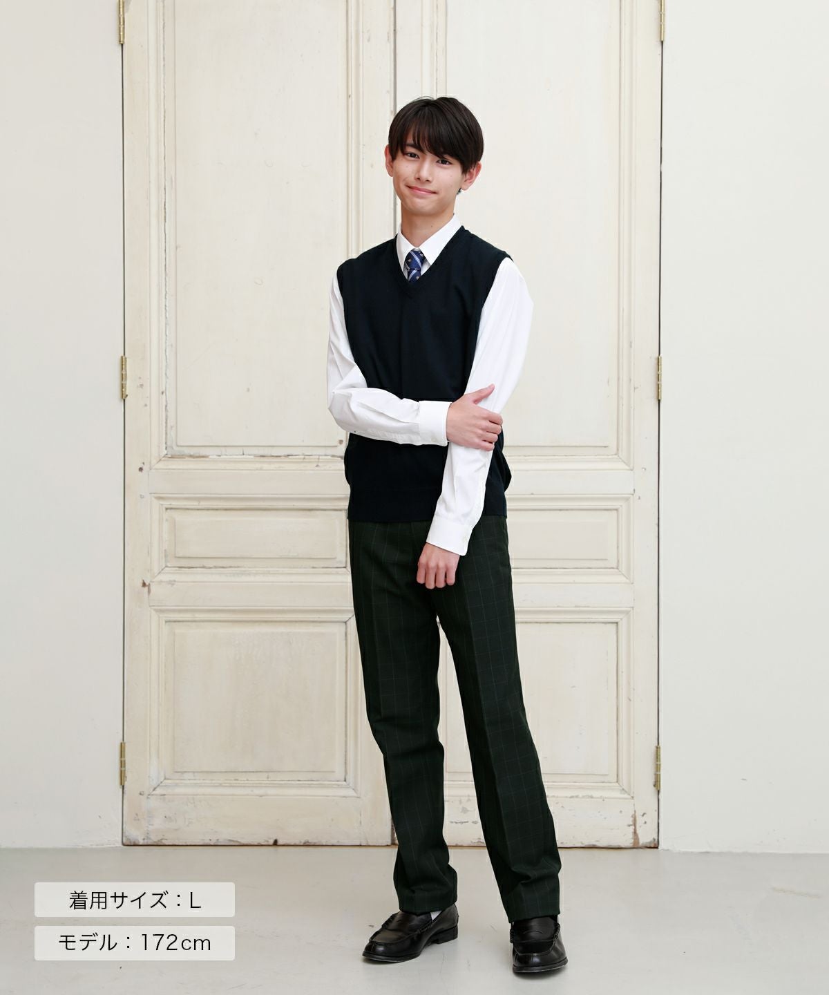 無地コットンベスト(ネイビー) ARCPV-1011-01-men | 原宿発の制服