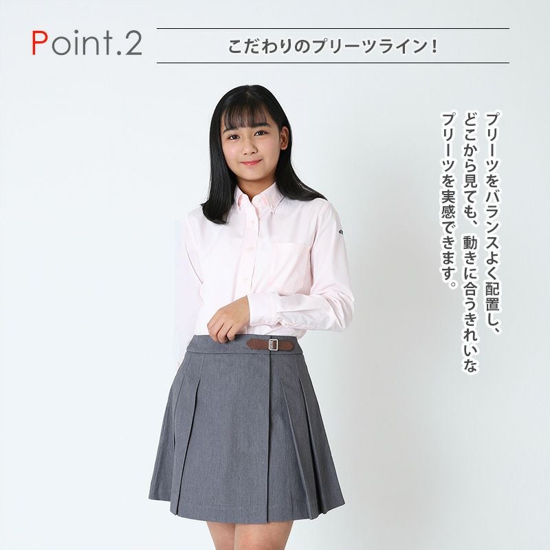 nume ニットプリーツスカート チャコールグレー ジーラ GeeRA フロントファスナープリーツスカート （チャコールグレー