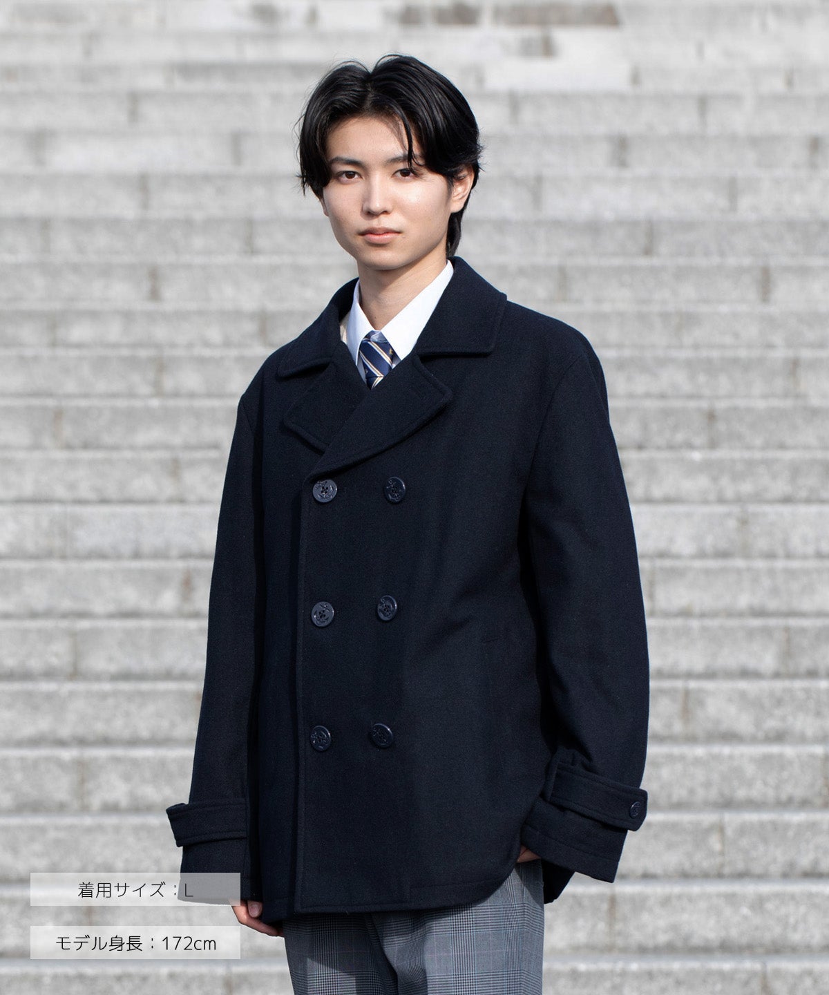 comia ネイビー コート メンズ ピーコート(ネイビー) ARCPPC-1012MEN-01 | 原宿発の制服