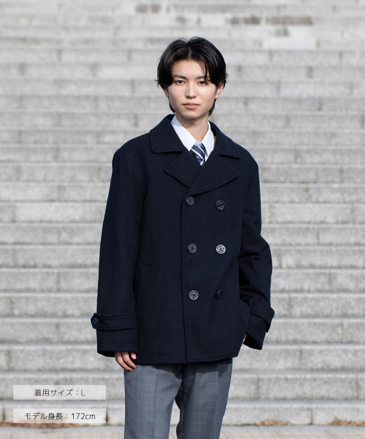 メンズ ピーコート(ネイビー) ARCPPC-1012MEN-01 | 原宿発の制服