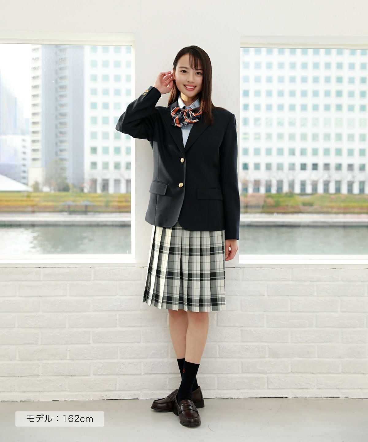 しろくま　Pスカート ホワイト×グレー（ロング丈） ARCS-1094L58 | 原宿発の制服ブランド