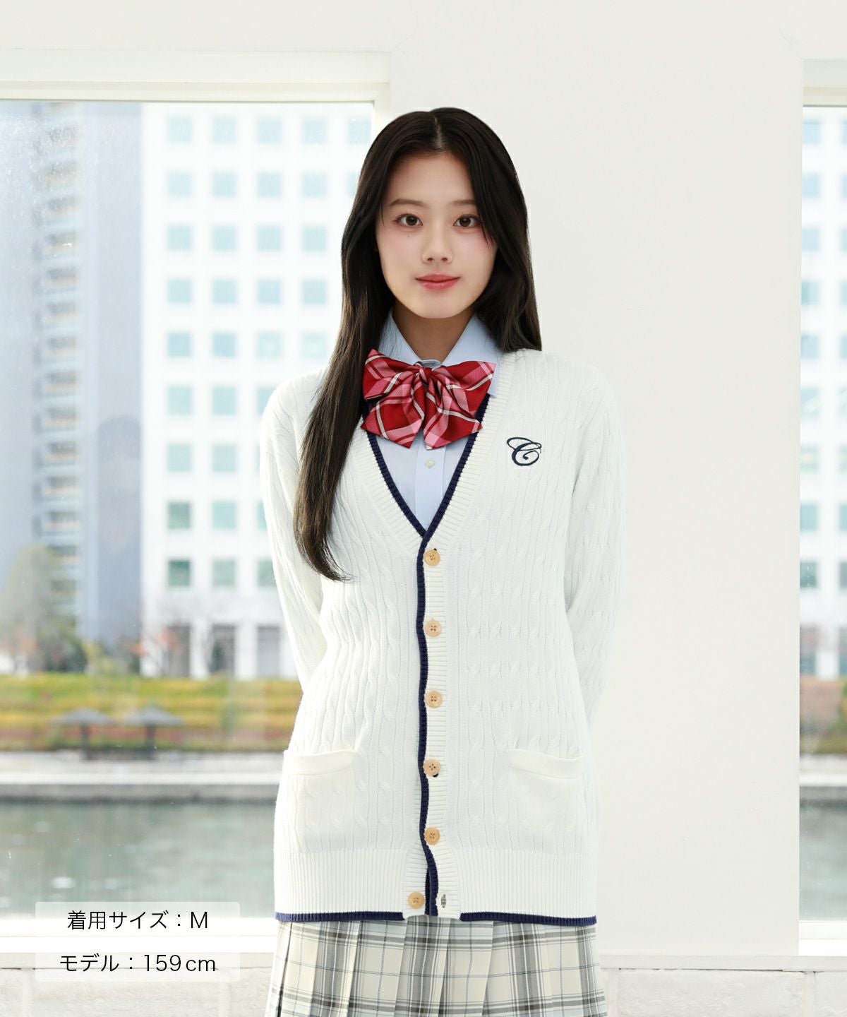 白百合学園 カーディガン M Y-3 - LOGO KNIT CARDIGAN / ロゴ ニット カーディガン (オフホワイト