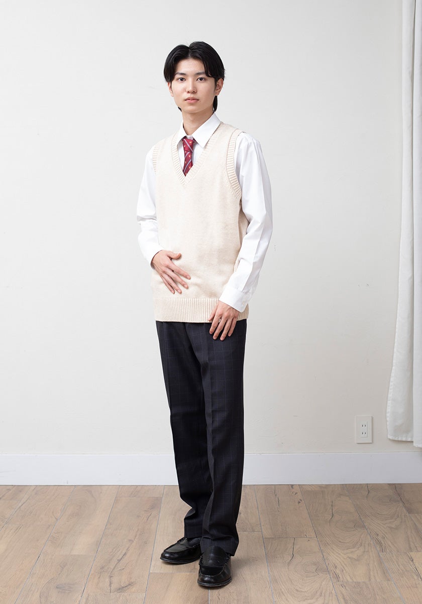 綿ベスト(オートミール) ARCUV-3011-02 | 原宿発の制服ブランド CONOMi