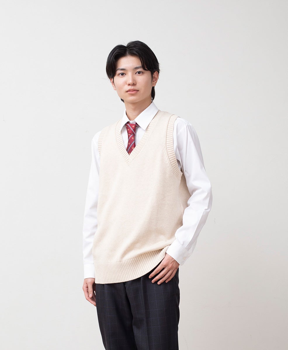 綿ベスト(オートミール) ARCUV-3011-02 | 原宿発の制服ブランド CONOMi