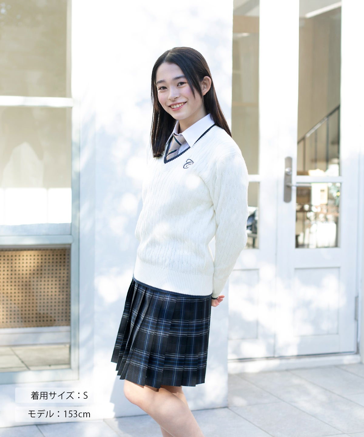男女兼用 ケーブルセーター(ホワイト) ARCUSW-1013-07 | 原宿発の制服